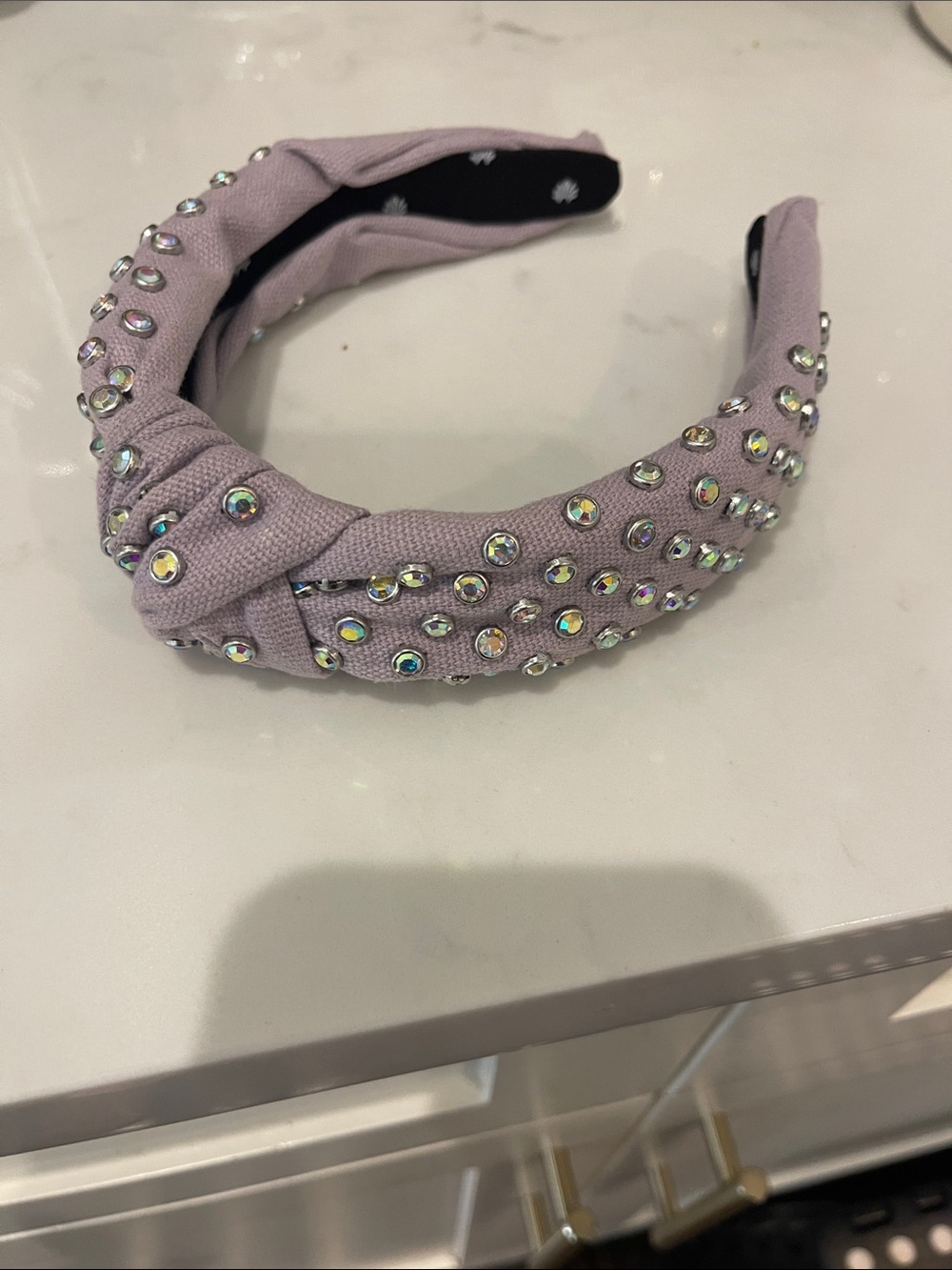 Lele Sadoughi Lavender Knotted Crystal Headband